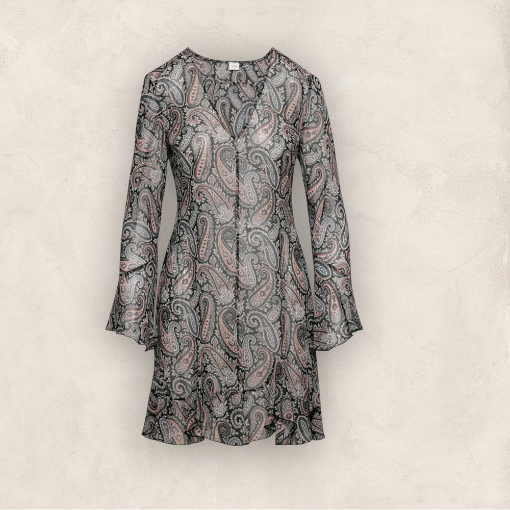 Wilfred Aritzia Folia Paisley Ruffle Dress
